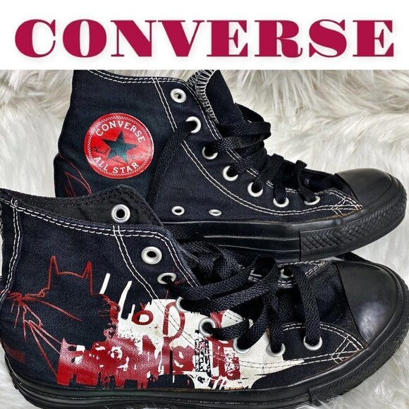 CONVERSE VINTAGE Y2K BATMAN CHUCK TAYLOR HIGH TOP SNEAKERS DC COMICS, Men’s 5 - Picture 11 of 12